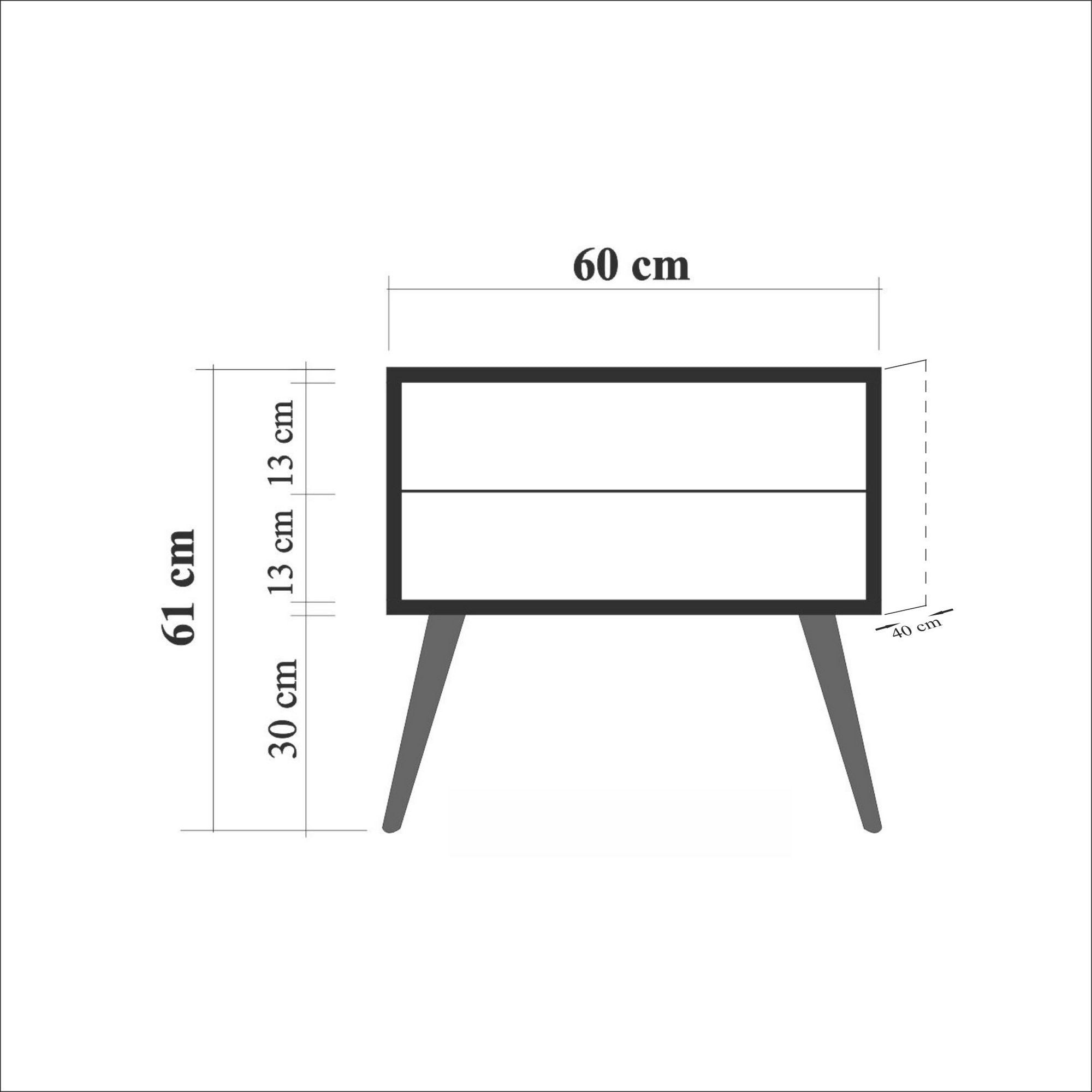 Nachttisch mit 2 schubladen, Two 620 Eiche (6)