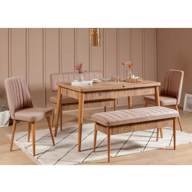 Esszimmer-Set Vina Cappuccino, 5-teilig