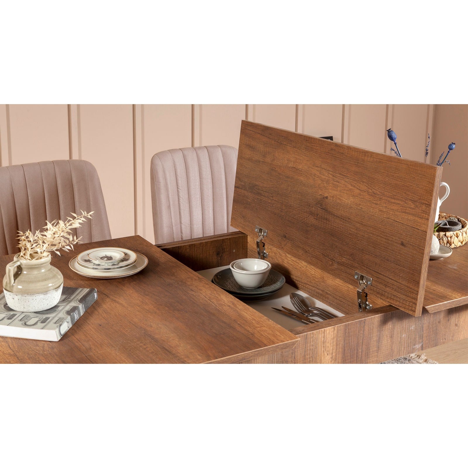 Esszimmer-Set Vina Cappuccino, 5-teilig (2)