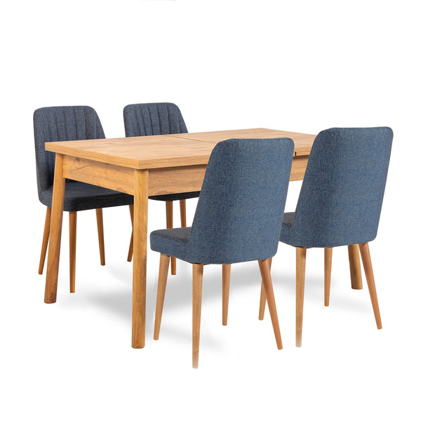 Esszimmer-Set Santiago V2 Blau, 5-teilig (1)