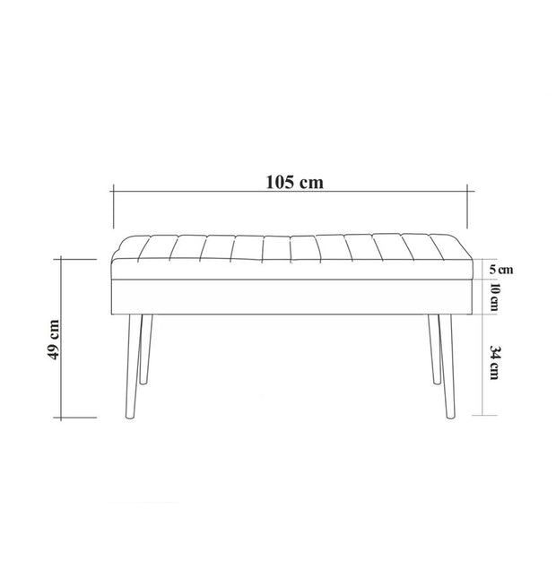 Polsterbank mit Samtstoff Vina 0701 Grau (3)