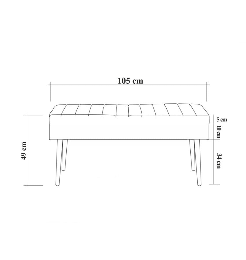 Polsterbank mit Samtstoff Vina 0701 Grau (3)