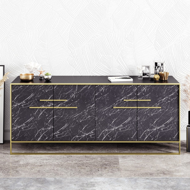 Sideboard mit 4 türen, Polka Schwarz (1)