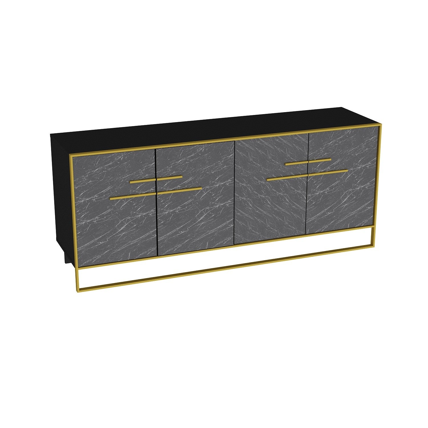 Sideboard mit 4 türen, Polka Schwarz (2)