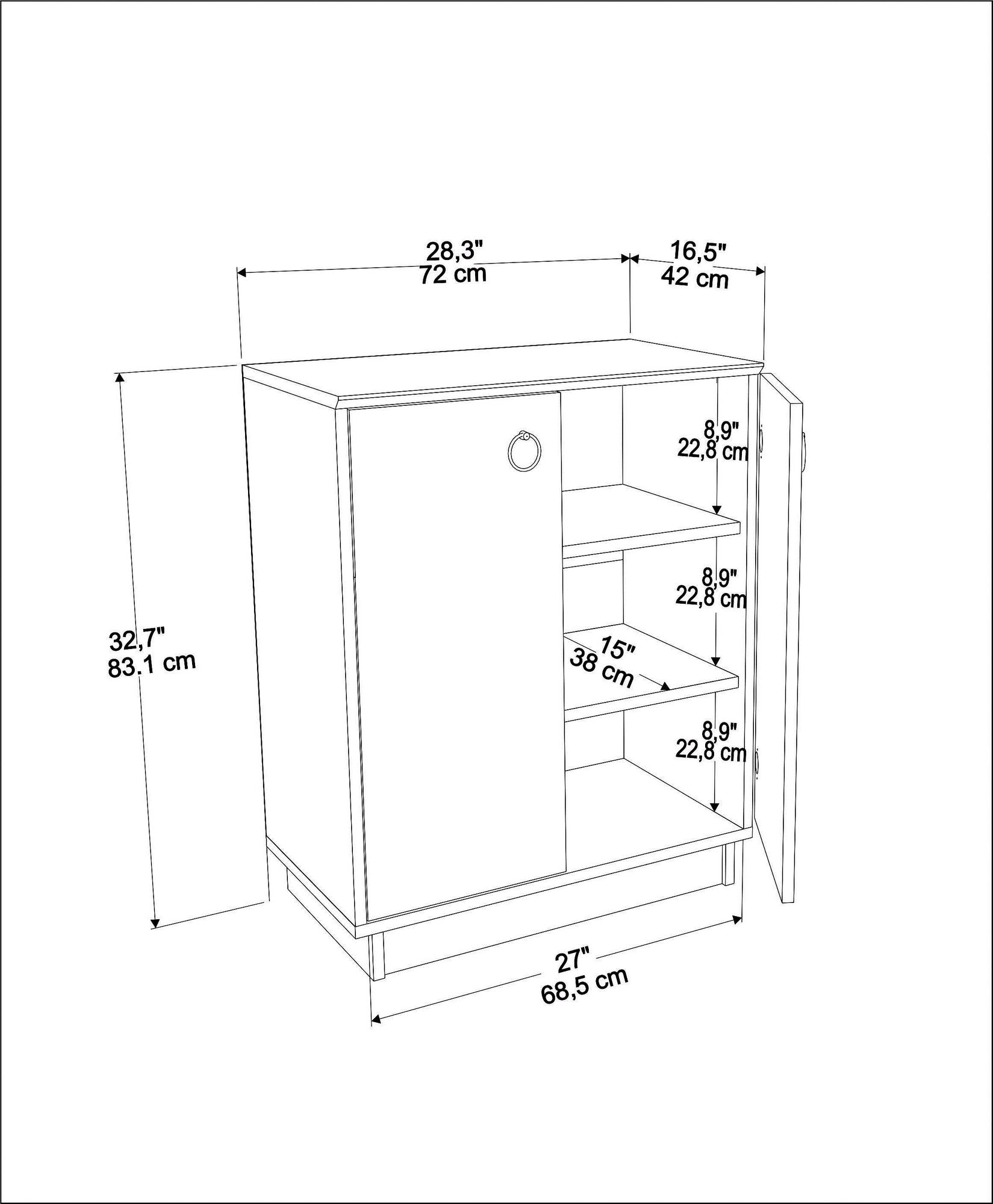 Sideboard mit 2 türen, Nuanse Nussbaum (7)