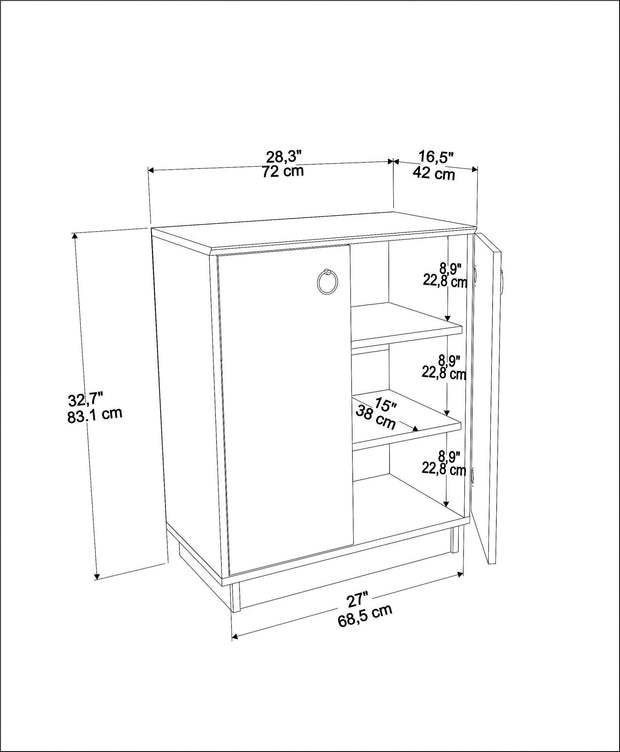 Sideboard mit 2 türen, Nuanse Nussbaum (7)