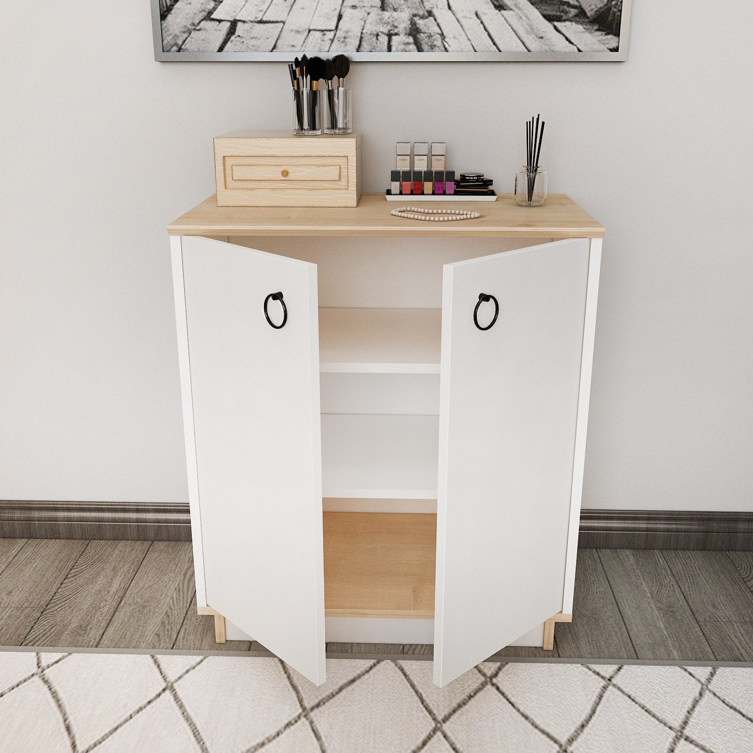 Sideboard mit 2 türen, Nuanse Eiche (4)