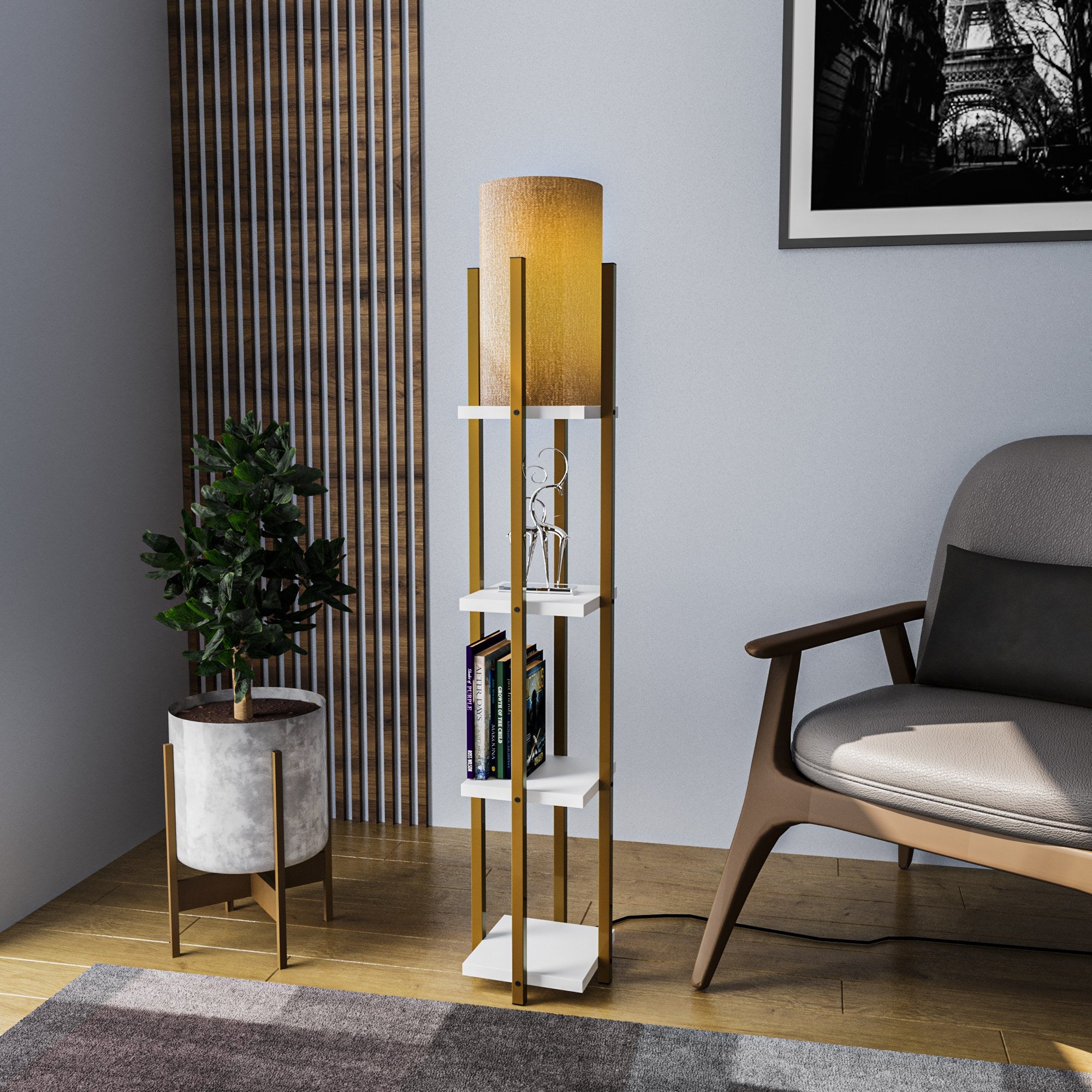 Stehlampe Shelf Lamp-8120 Gold