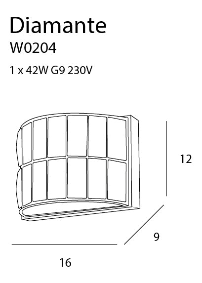 Wandleuchte Diamante W0204 Chrom (2)