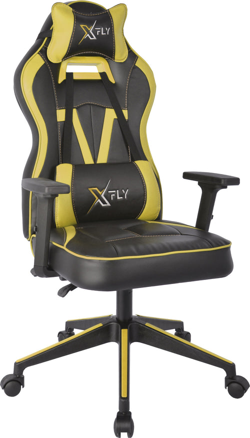 Gaming Stuhl mit Ökoleder XFly Vendetta Gelb