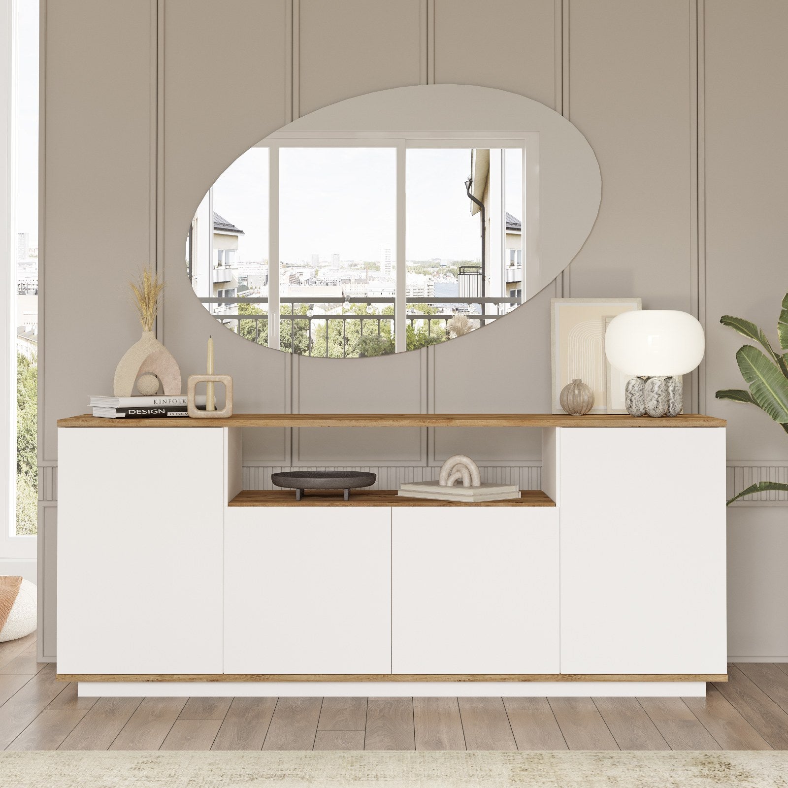 Sideboard mit 4 türen, Firo 15 Weiß