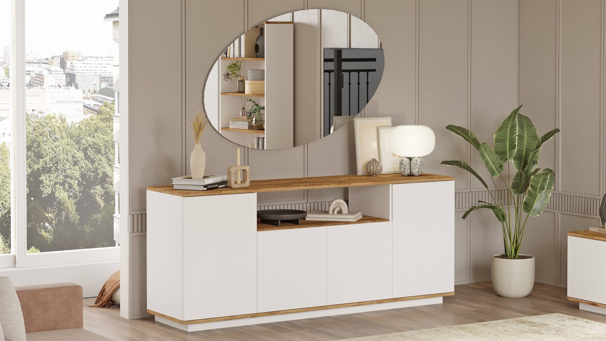 Sideboard mit 4 türen, Firo 15 Weiß (2)