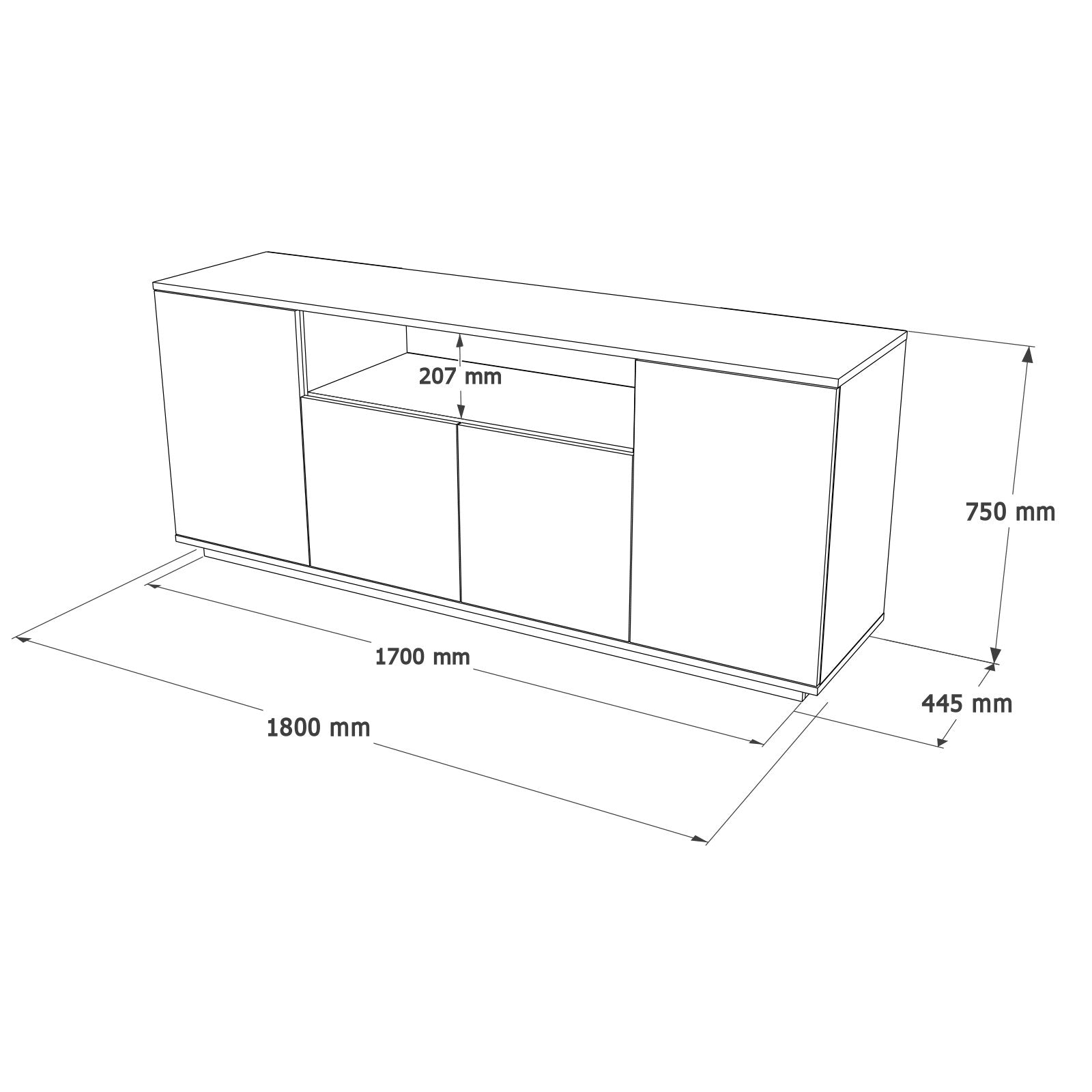 Sideboard mit 4 türen, Firo 15 Weiß (6)