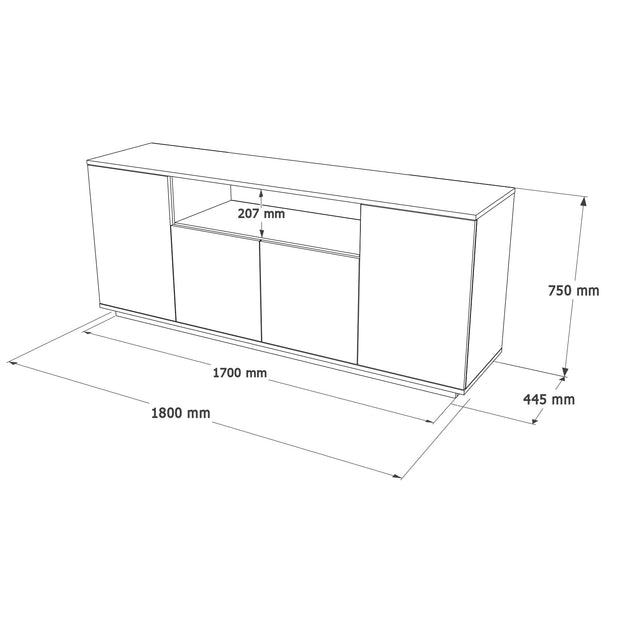 Sideboard mit 4 türen, Firo 15 Weiß (6)