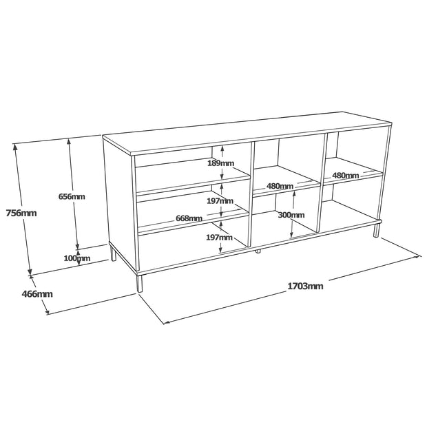 Sideboard mit 4 türen, Livia 32 Eiche (5)