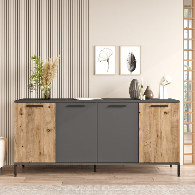 Sideboard mit 4 türen, Rela 4 Kiefer