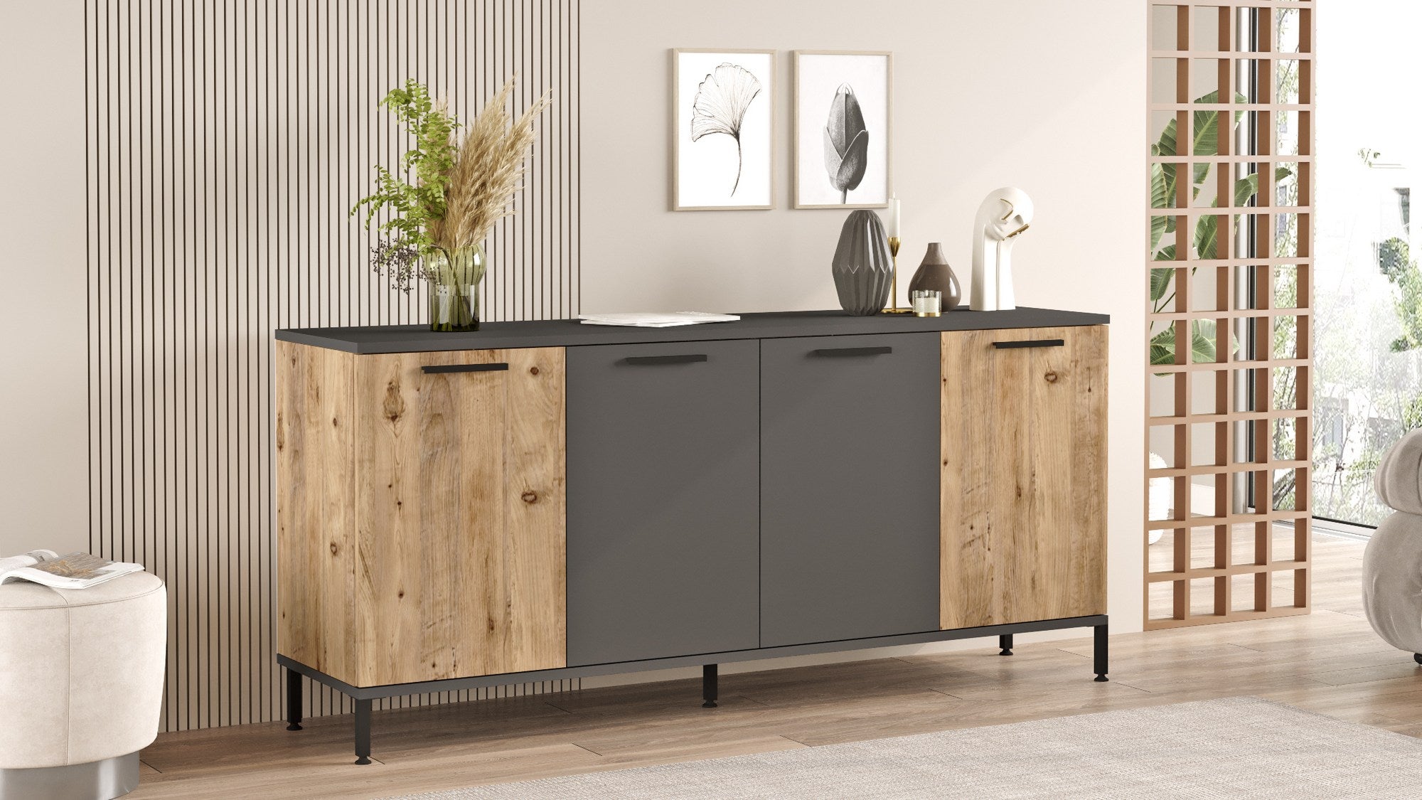 Sideboard mit 4 türen, Rela 4 Kiefer (2)