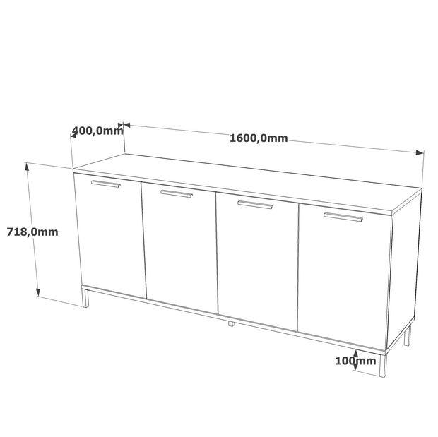 Sideboard mit 4 türen, Rela 4 Kiefer (5)