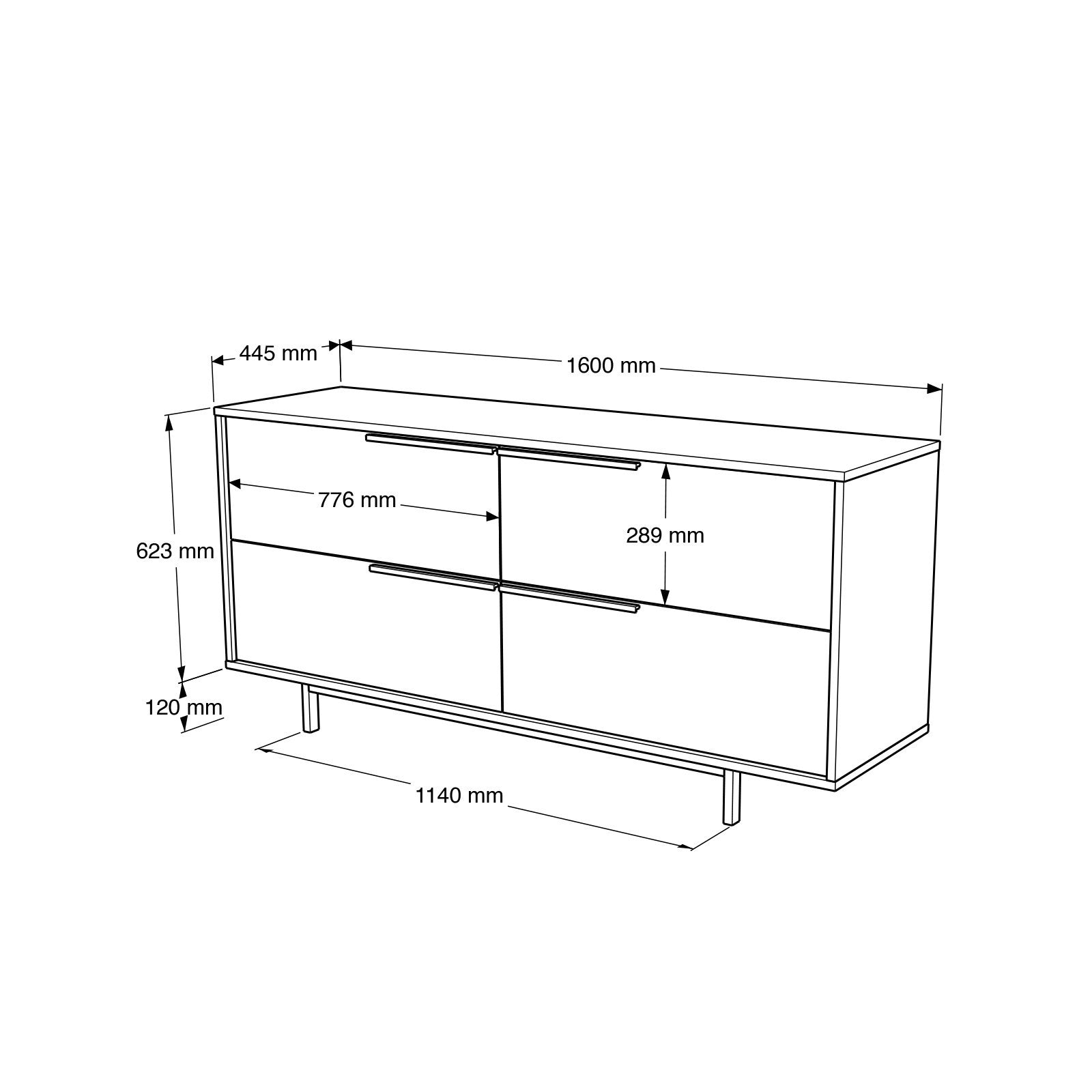 Sideboard mit 4 türen, Oris 3-S Nussbaum (7)