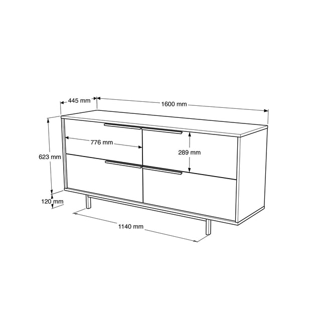 Sideboard mit 4 türen, Oris 3-S Nussbaum (7)