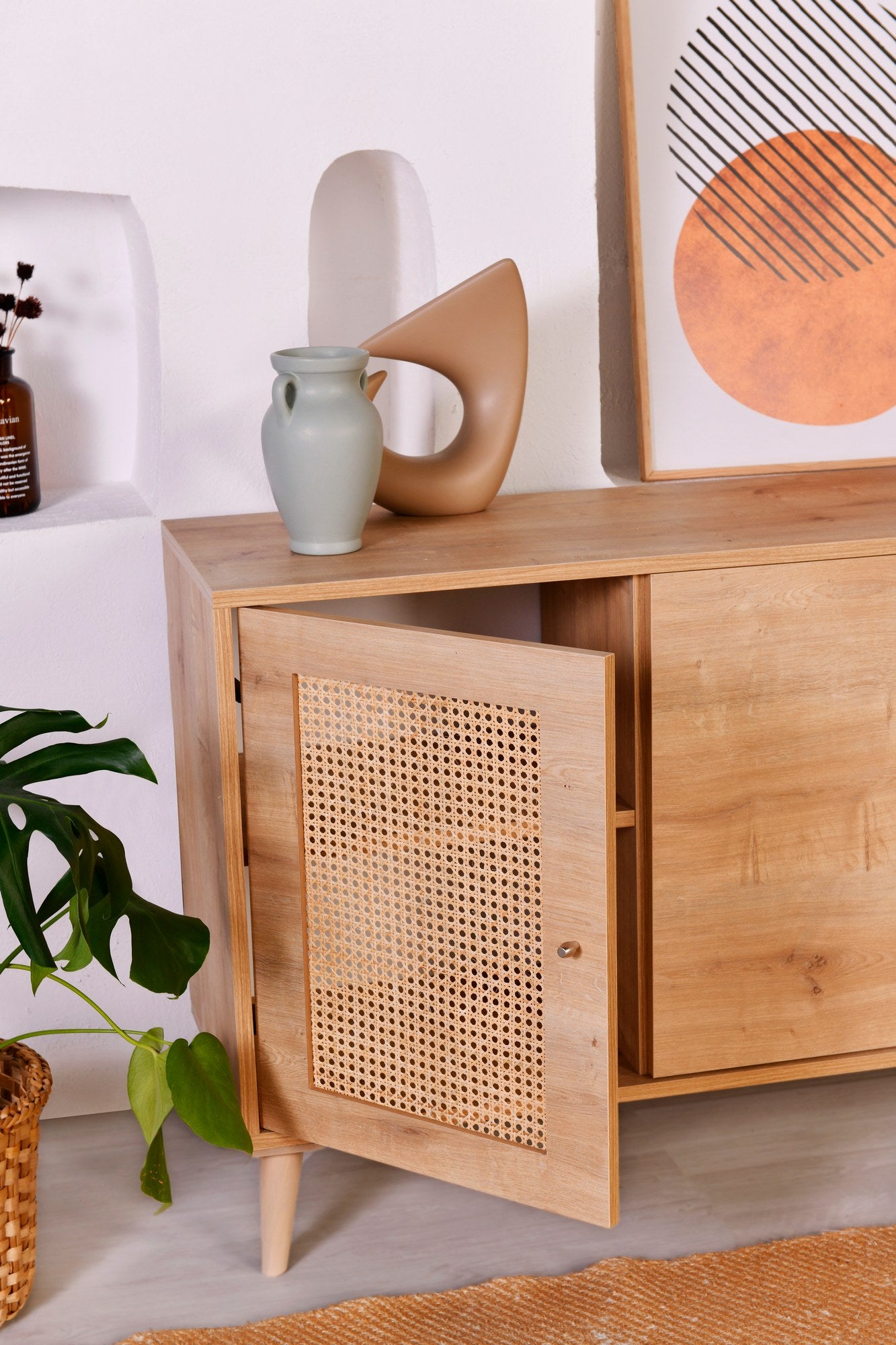 Sideboard mit 4 türen, Hazeran Eiche (4)