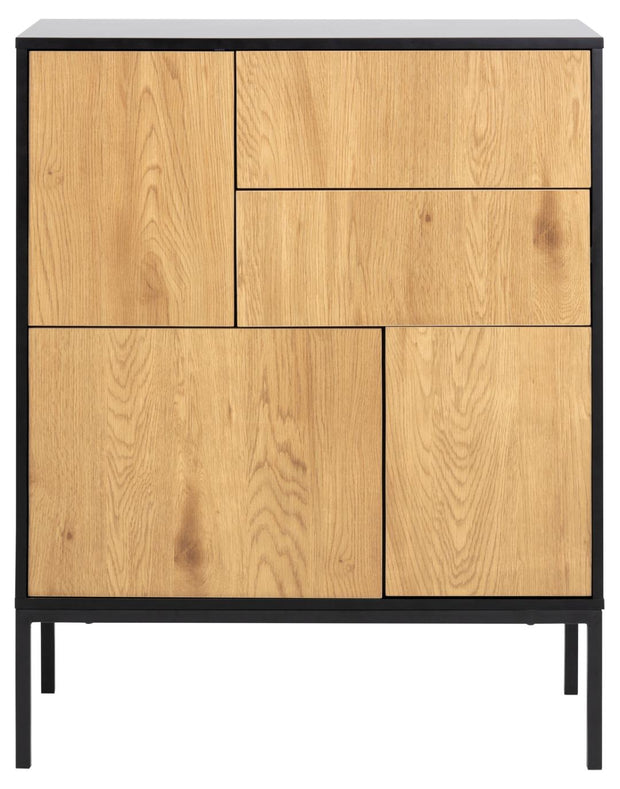 Sideboard mit 2 schubladen und 3 türen Seaford Schwarz (1)