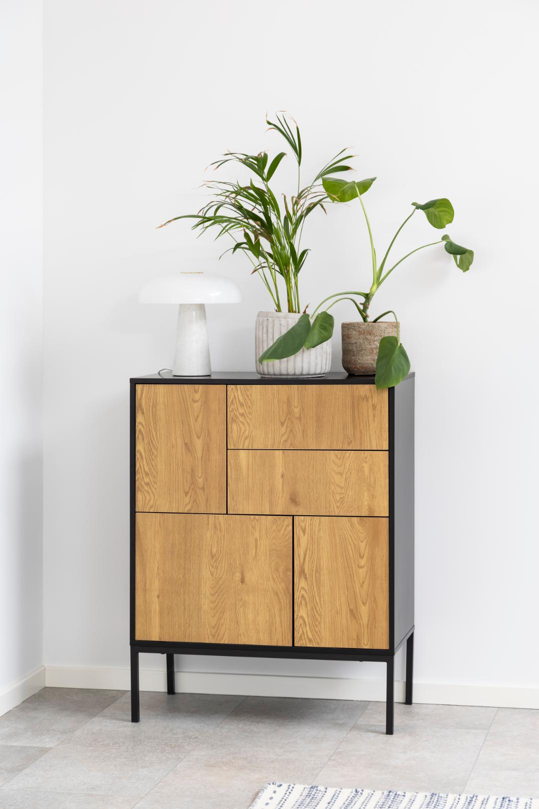 Sideboard mit 2 schubladen und 3 türen Seaford Schwarz (3)