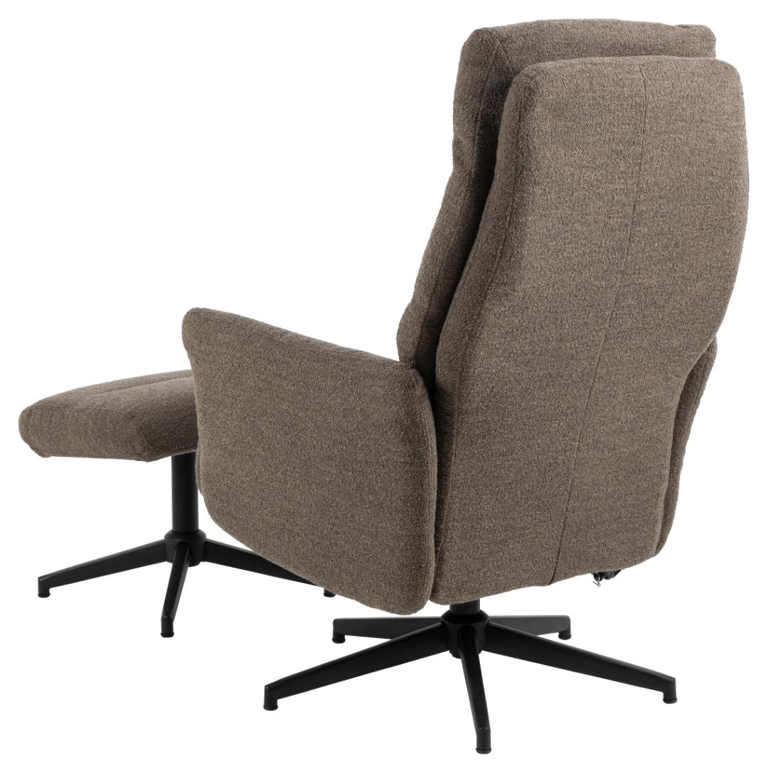 Relaxsessel mit Hocker mit Stoff London Cappuccino (2)