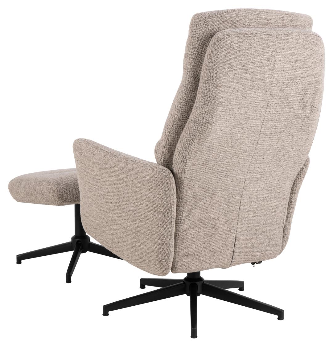 Relaxsessel mit Hocker mit Stoff London Beige (2)