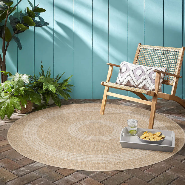 Outdoor Teppich Comilla 0886 Round Beige (1)