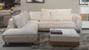 Ecksofa mit Chaiselongue Links, 5-Sitzer, aus Stoff, Laur Set 2 Creme (1)