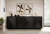 Sideboard mit 4 türen, Asha 200-4D Schwarz Matte