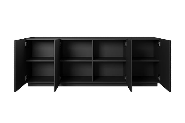 Sideboard mit 4 türen, Asha 200-4D Schwarz Matte (2)