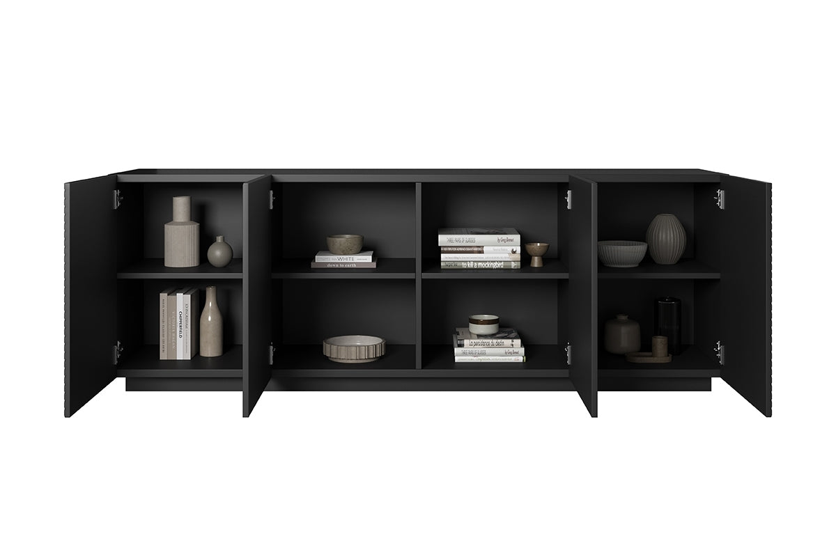 Sideboard mit 4 türen, Asha 200-4D Schwarz Matte (3)