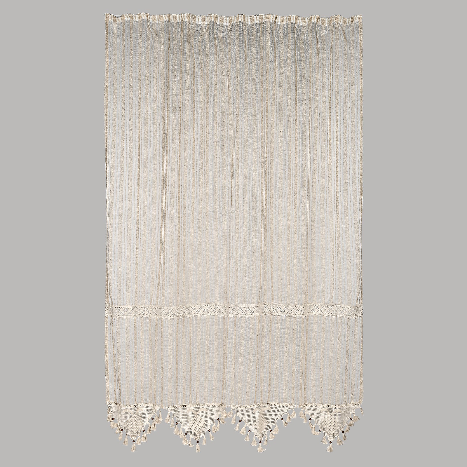 Vorhäng baumwolle Lace Tulle Beige (3)