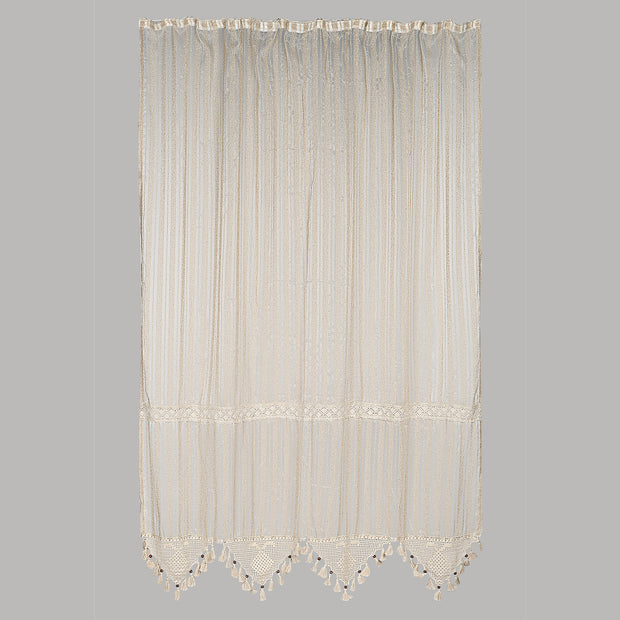 Vorhäng baumwolle Lace Tulle Beige (3)