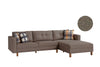 Ecksofa mit Chaiselongue Rechts, 3-Sitzer, aus Samtstoff, Castle Beige