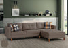 Ecksofa mit Chaiselongue Rechts, 3-Sitzer, aus Samtstoff, Castle Beige (1)