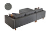 Ecksofa mit Chaiselongue Links, 3-Sitzer, aus Samtstoff, Castle Anthrazit (3)