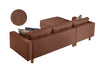 Ecksofa mit Chaiselongue Links, 3-Sitzer, aus Samtstoff, Castle Rost (3)