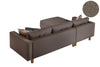 Ecksofa mit Chaiselongue Links, 3-Sitzer, aus Samtstoff, Castle Beige (3)