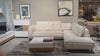 Ecksofa mit Chaiselongue Rechts, 5-Sitzer, aus Stoff, Laur Set 2 Creme (1)