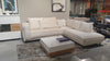 Ecksofa mit Chaiselongue Rechts, 5-Sitzer, aus Stoff, Laur Set 2 Creme (2)