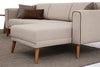 Ecksofa Schlaffunktion mit Chaiselongue Rechts, 3-Sitzer, aus Stoff, Elita Beige