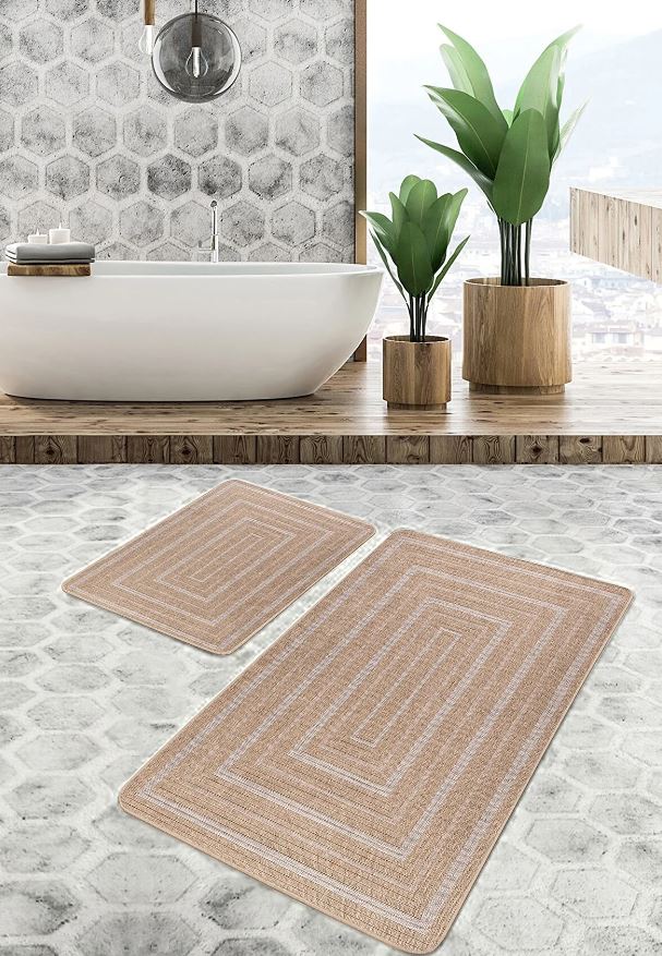 Badematten rutschfest Set 2-teilig Hatice BPS658 Rectangle Mehrfarben, 100 x 60 cm / 60 x 50 cm (3)