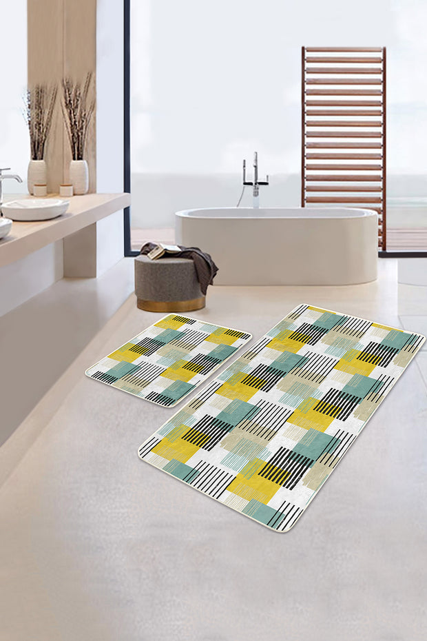 Badematten rutschfest Set 2-teilig Kenan BPS223 Rectangle Mehrfarben, 100 x 60 cm / 60 x 50 cm (2)