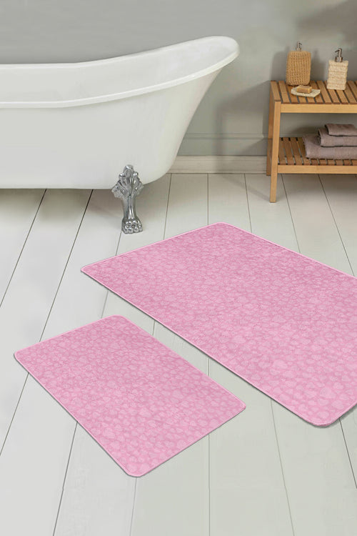 Badematten rutschfest Set 2-teilig Nuray BPS300 Rectangle Rosa, 100 x 60 cm / 60 x 50 cm