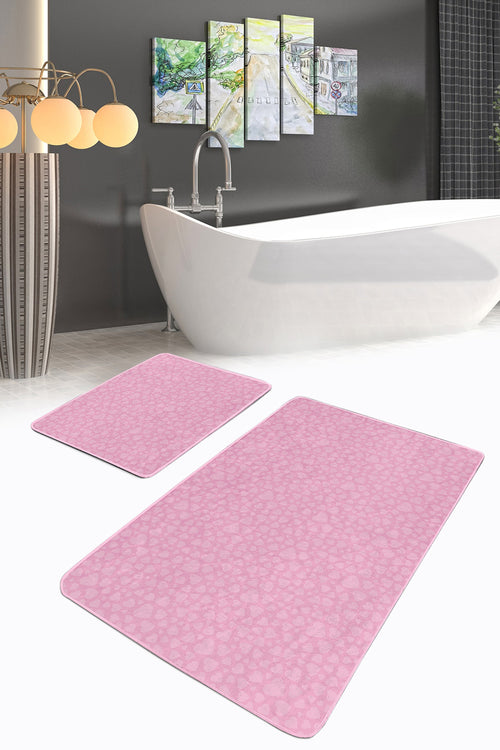 Badematten rutschfest Set 2-teilig Nuray BPS300 Rectangle Rosa, 100 x 60 cm / 60 x 50 cm (1)