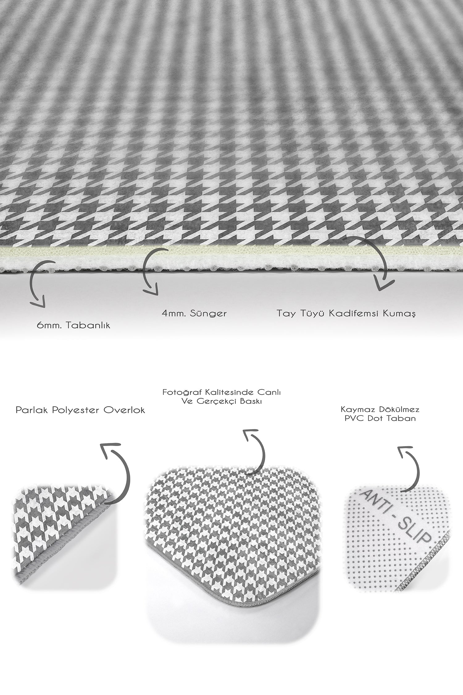 Badematten rutschfest Set 2-teilig Serenay BPS327 Rectangle Mehrfarben, 100 x 60 cm / 60 x 50 cm (3)