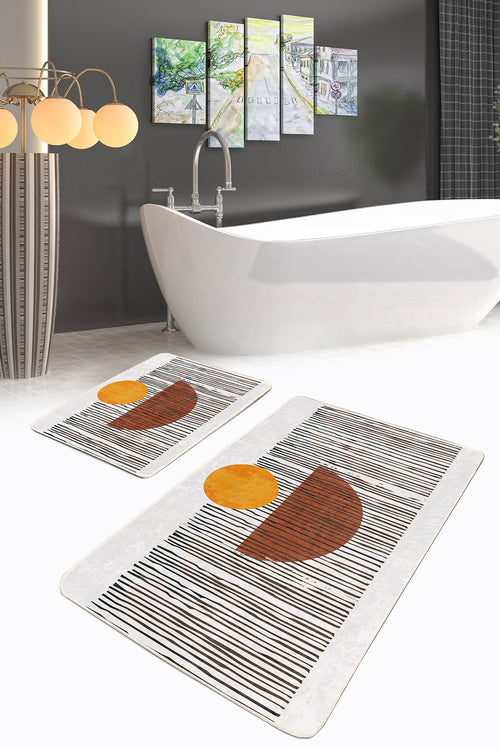 Badematten rutschfest Set 2-teilig Zerrin BPS344 Rectangle Mehrfarben, 100 x 60 cm / 60 x 50 cm